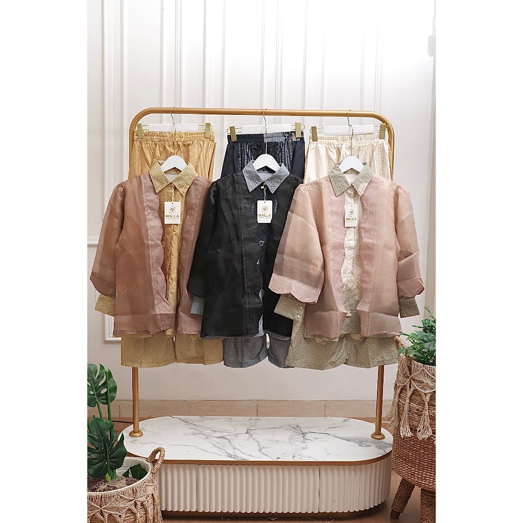 MallaOfficial—Madamemalla Seulgi PO 52 Setelan Celana Mix Organza Fashion Muslim