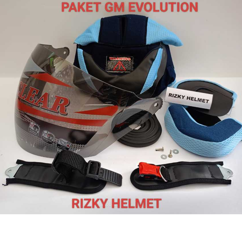 PAKET SPAREPART HELM GM EVOLUTION, Busa Helm GM EVOLUTION + KACA HELM GM EVOLUTION + LIS KARET helm 