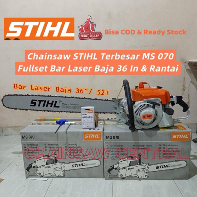 TERMURAH  MESIN CHAINSAW  STIHL MS070 36" / Mesin Gergaji Kayu Chainsaw STIHL MS 070 36 Inch - Mesin