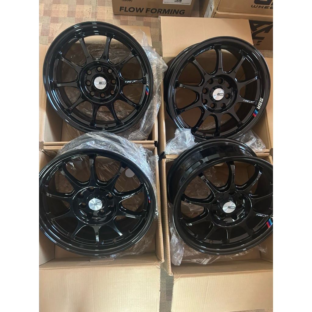 4 velg R15 SSR type F Black gloss import PCD 4 x100/114 Lebar 6,5 et 40 avanza brio calya sigra dats