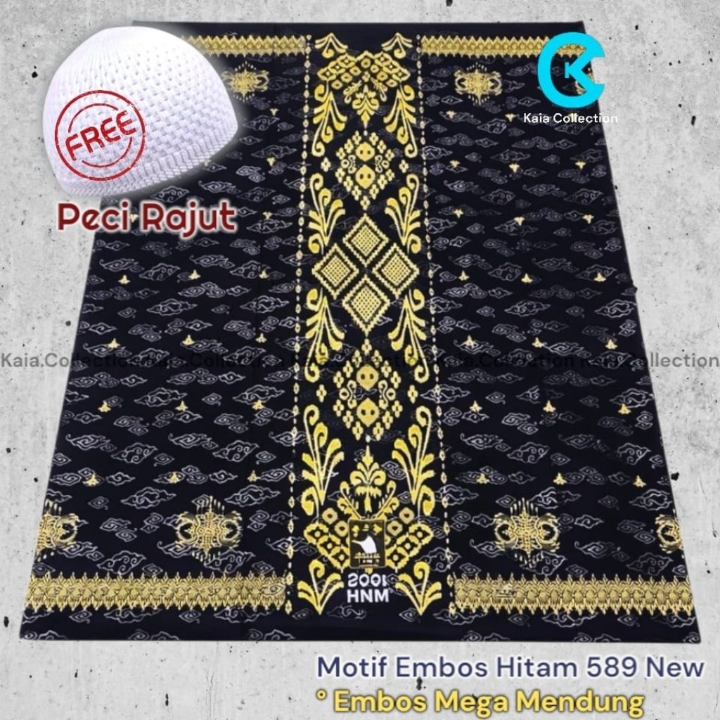 BLACK SERIES- Sarung Samarinda HMM Motif Hitam | Sarung Santri Pria Dewasa Anti Kusut Halus & Lembut