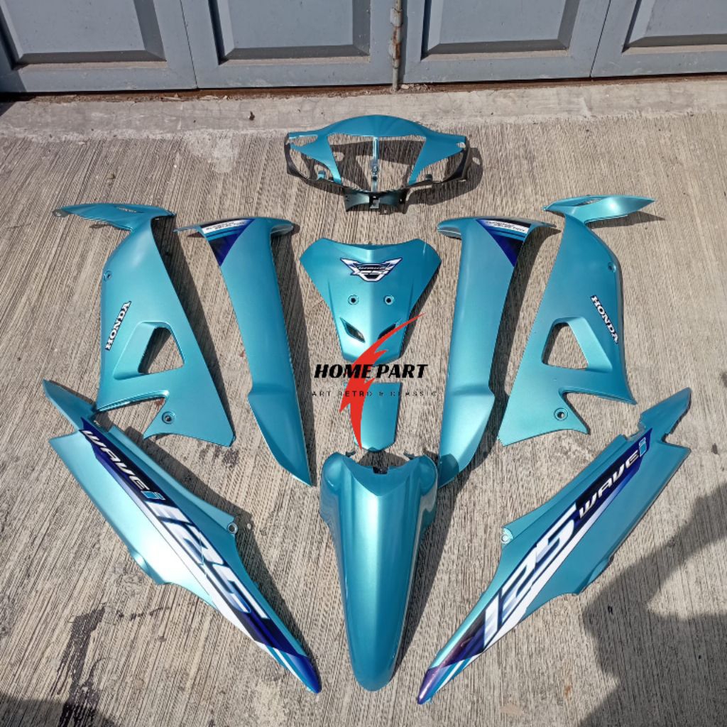 FULLSET BODY HALUS SUPRA FIT NEW WARNA TOSCA METALIK SET STRIPING WAVE