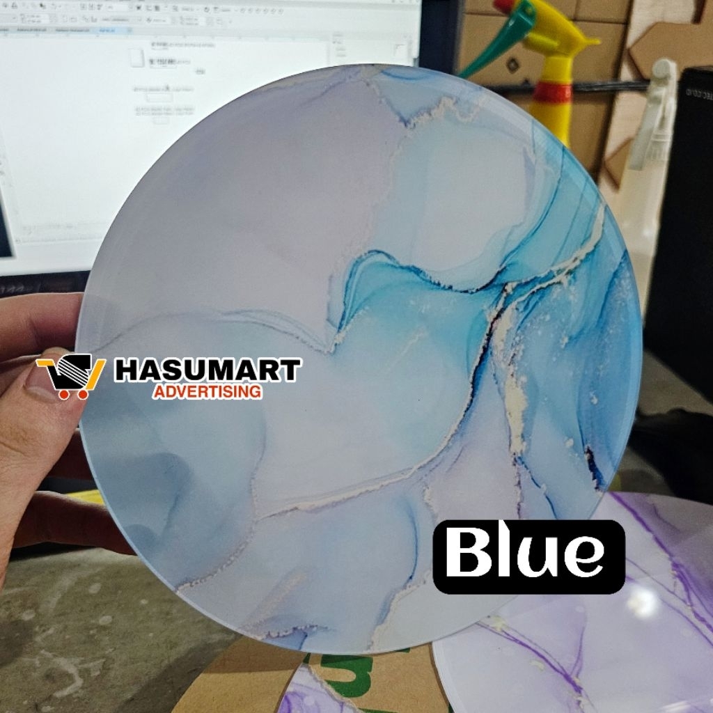 Akrilik Marble Bulat Mini / Akrilik Bulat 20cm, 25cm, dll / Akrilik Corak / Akrilik Frame