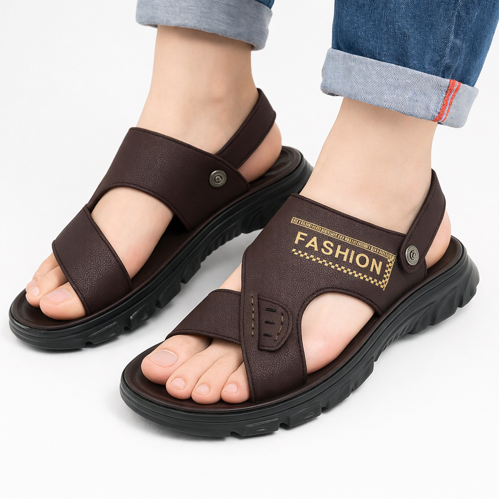 Sandal Gunung Kulit Pria Sendal Outdoor Anti Putus Terbaru 2026 Anti Licin Kasual Fashion