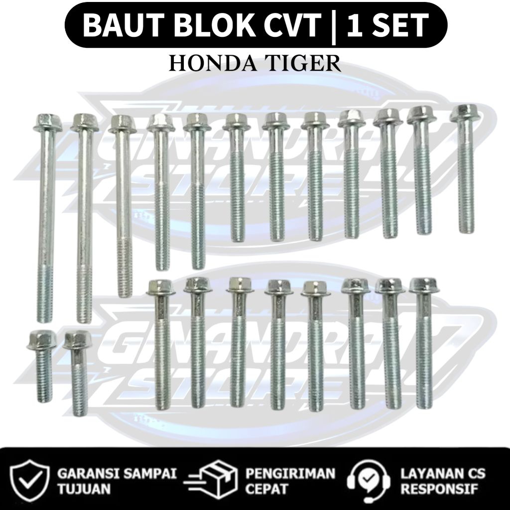 Baut Blok Mesin 1 SET Honda Tiger / Baut Blok Mesin 1SET Motor Tiger