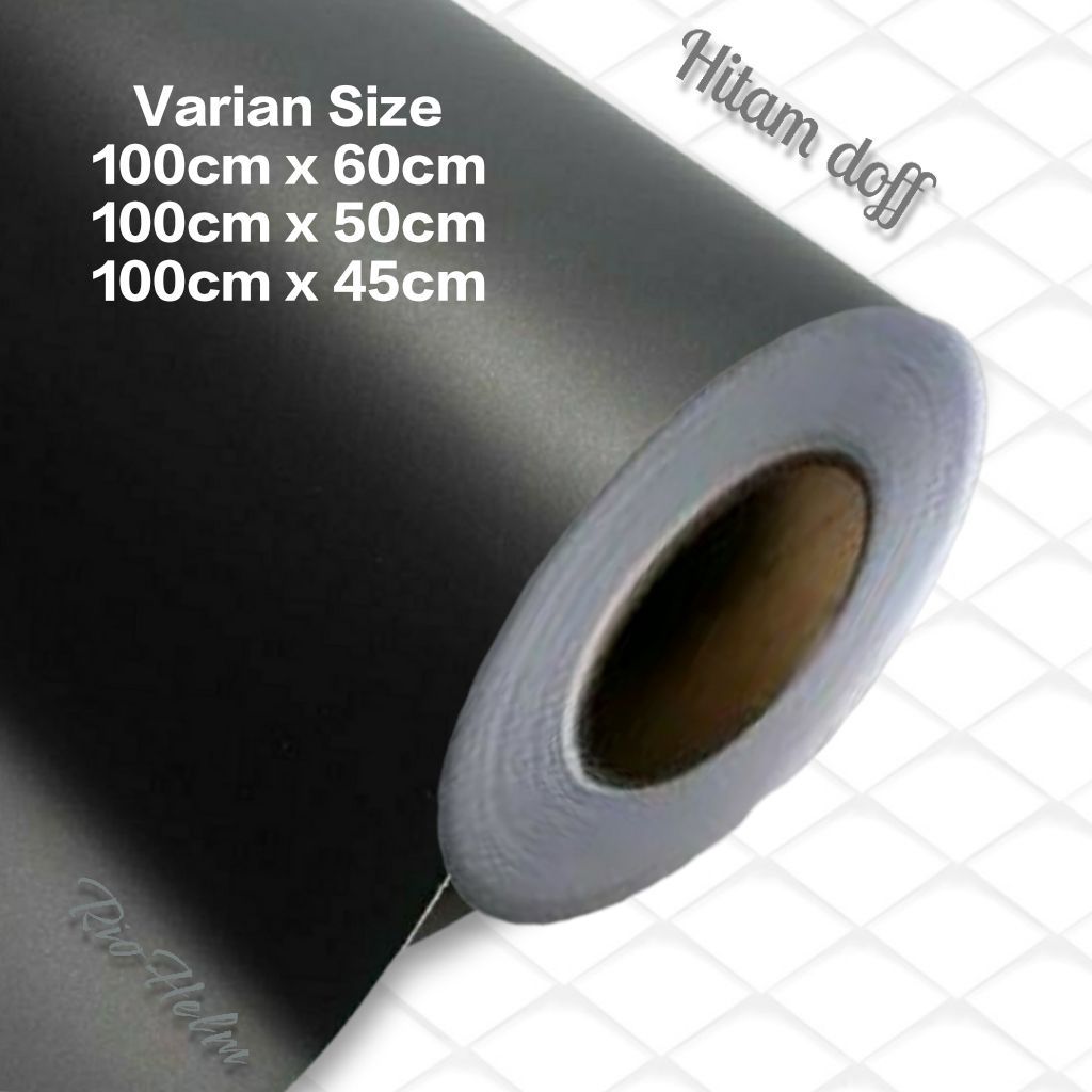 Skotlet hitam doff stiker hitam doff panjang 1 meter