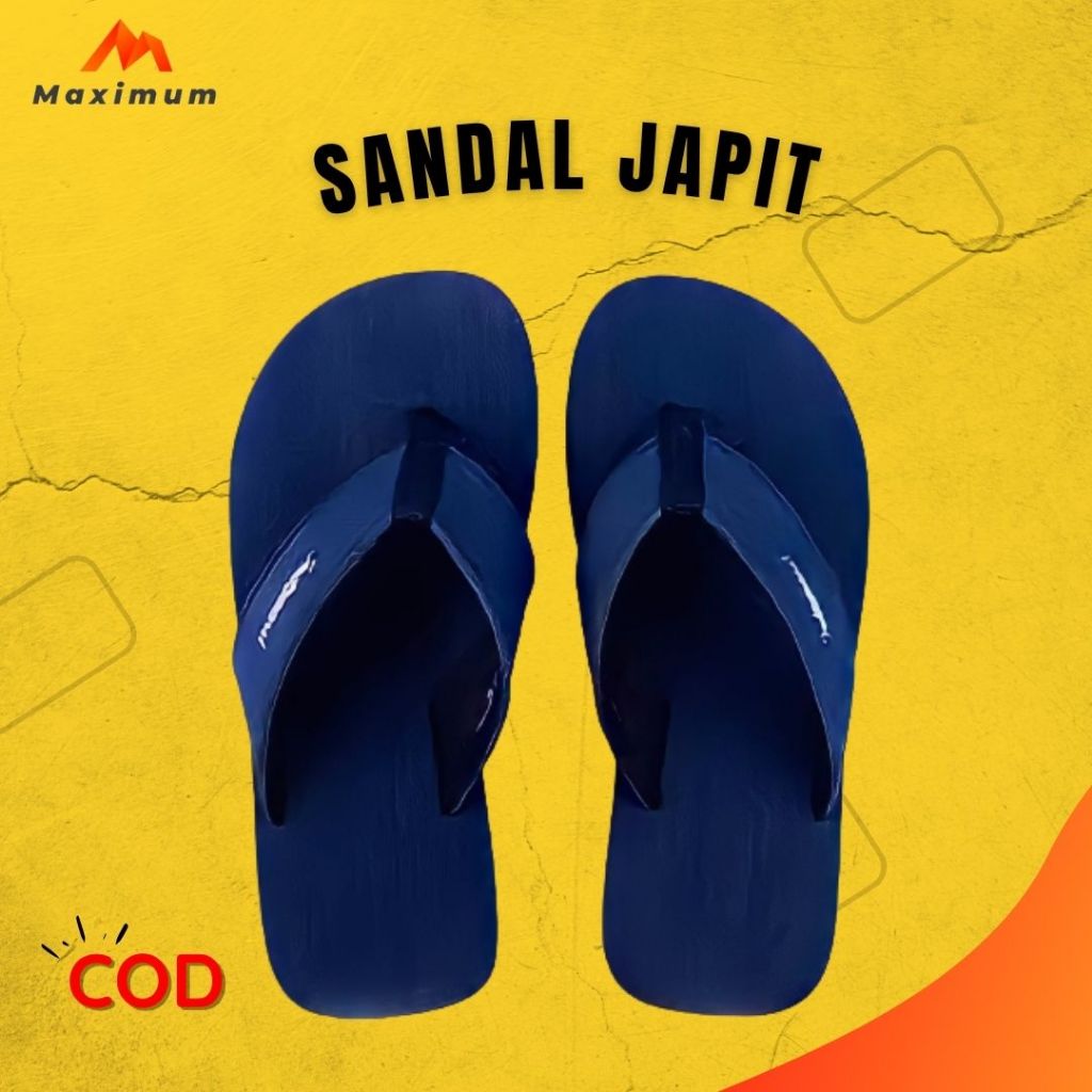 Sandal Jepit Karet Polos Pria Wanita Kekinian/Sendal Jepit Karet Biru Navy/Sandal Japit Casual
