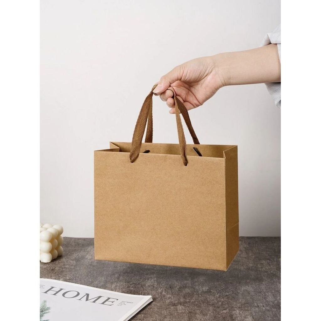 Paper Bag Horizontal/ Tas kertas Belanja warna cokelat/Tas Souvenir
