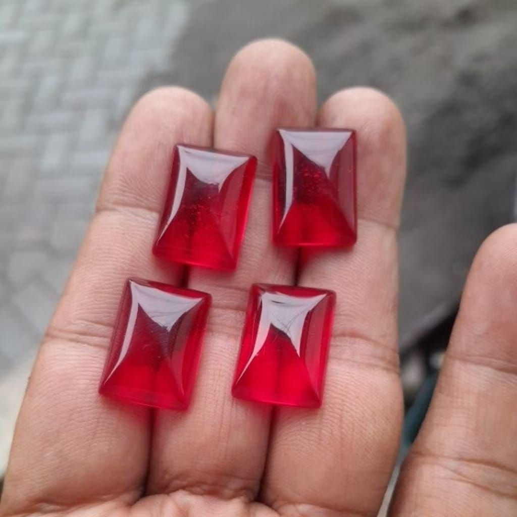 Batu akik delima merah siem bukan bangkok kotak prisma 18x13mm