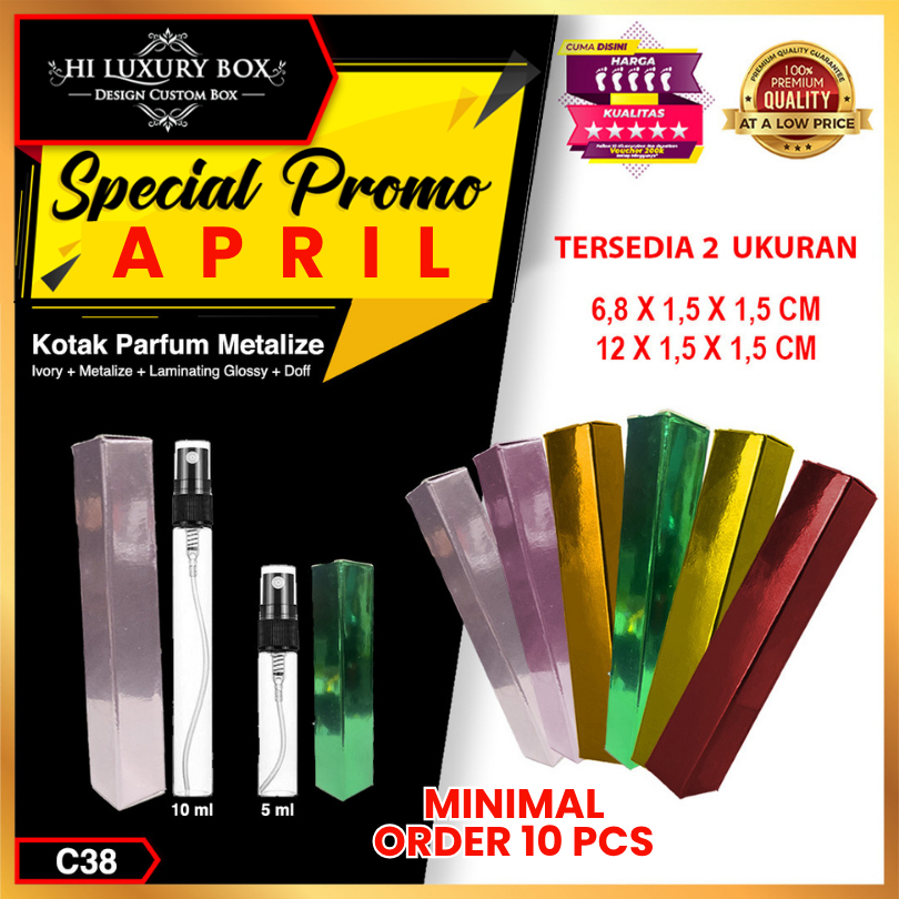 Box Parfum-Tester Parfum-Metalize Mewah-Box Premium-C38