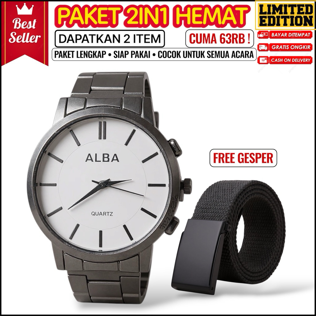 TERBARU..!! JAM TANGAN PRIA BONUS DOMPET DAN BATRAI CADANGAN JAM TANGAN PRIA KEREN DAN KEKINIAN BISA