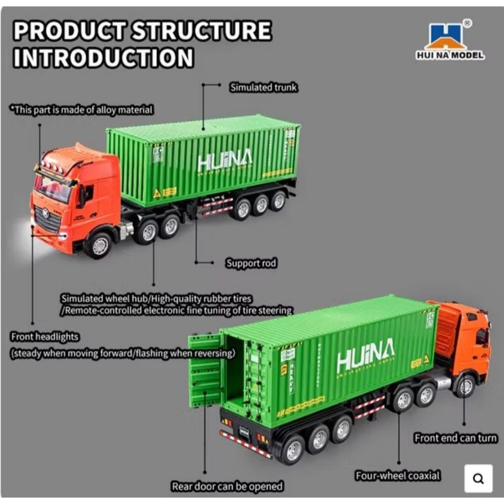 Truk trailer Rc huina stok ready