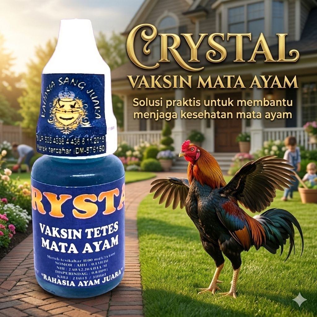 Vaksin Tetes Mata Ayam CRYSTAL 15ml | Obat Mata Ayam Snot & Perawatan Ayam