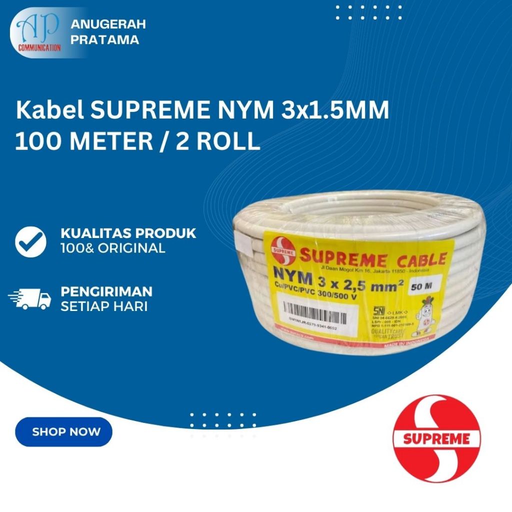 SUPREME KABEL NYM 3x1.5MM - 100M