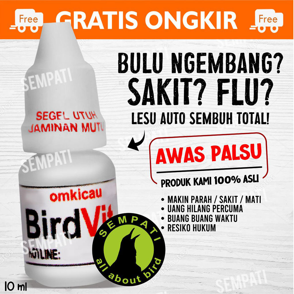 SEMPATI BIRD VIT CAIR OM KICAU OBAT BURUNG SAKIT PUCAT BULU MEKAR KURANG POWER MENTAL KAKI LEMAH