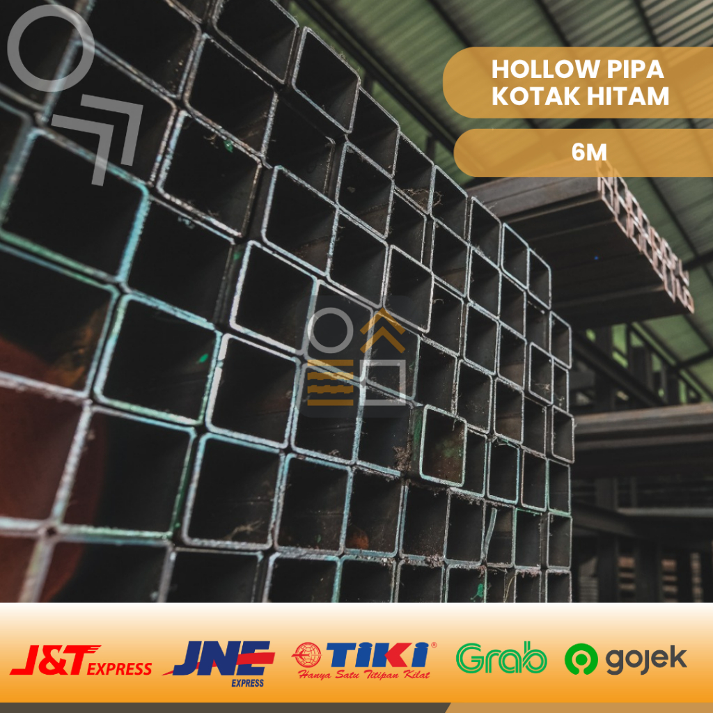 Besi Hollow Pipa Kotak Hitam - 35x35x1.4MMx6M