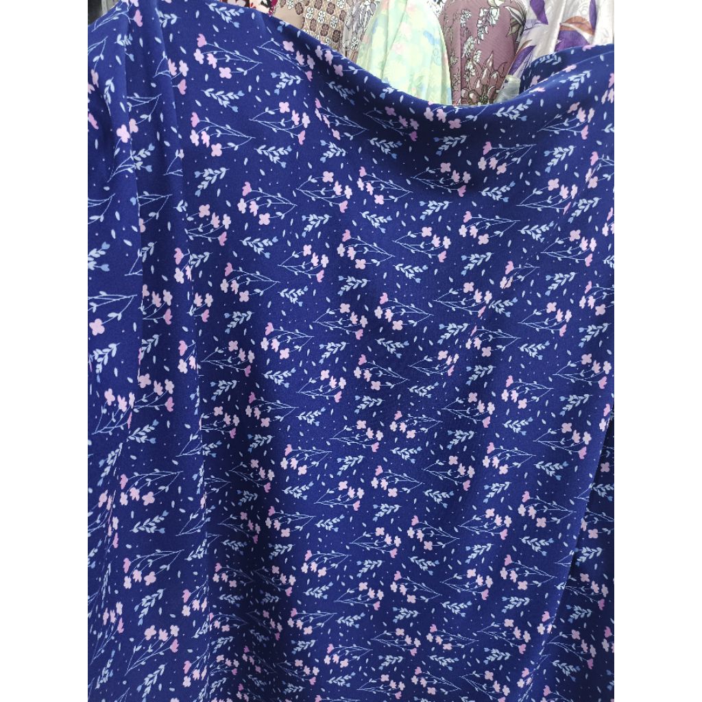 Kain Wolfis Motif Bunga Tangkai Kecil - Kain Wopis Meteran premium - Kain vintage import - elg | Har