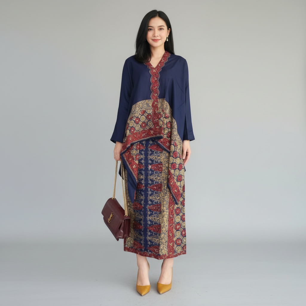 Setelan Baju Batik Wanita Atasan Viscose Jupri Rok Lilit Sembagi Jumbo Oversize Kondangan Pesta Lama
