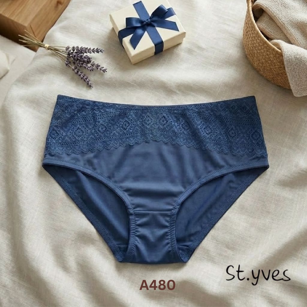 Celana Dalam Wanita Renda ST YVES Panty Model Midi M L Bahan Halus Pakaian Dalam / Underwear A480 CD