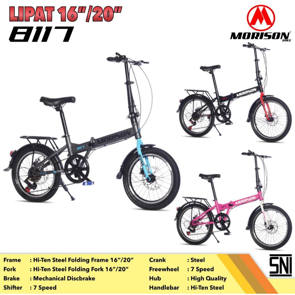 SEPEDA LIPAT ANAK 16 20 INCH MORISON 8117 REM CAKRAM 7 SPEED