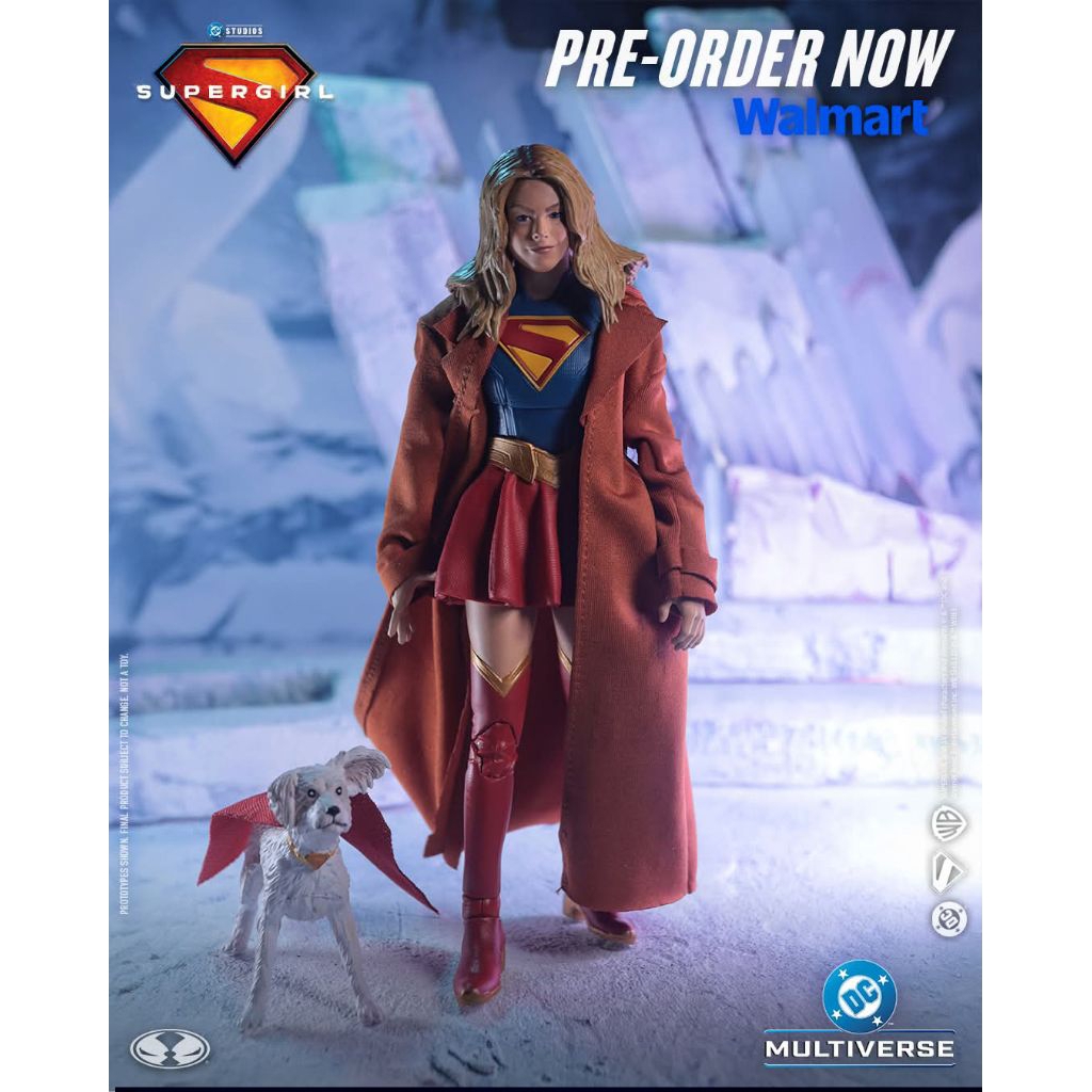 McFarlane SUPERGIRL BROWN COAT & KRYPTO Deluxe Theatrical Edition Exclusive Walmart - Supergirl DC M