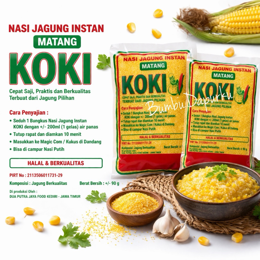 (5 Bungkus) NASI JAGUNG BERAS JAGUNG INSTANT CAP JEMPOL (MPOK)