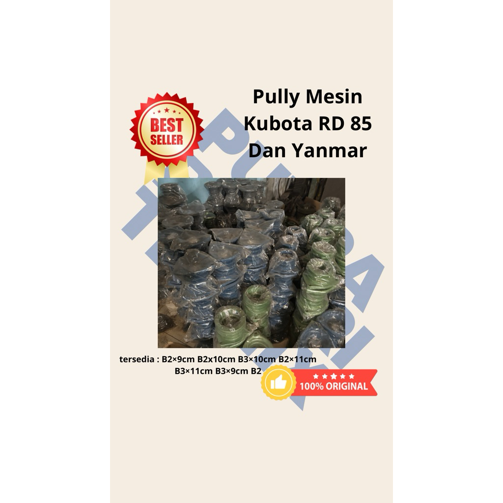 Pully Mesin Kubota RD 85 Dan Yanmar B2×9cm B2x10cm B3×10cm B2×11cm B3×11cm B3×9cm B2...