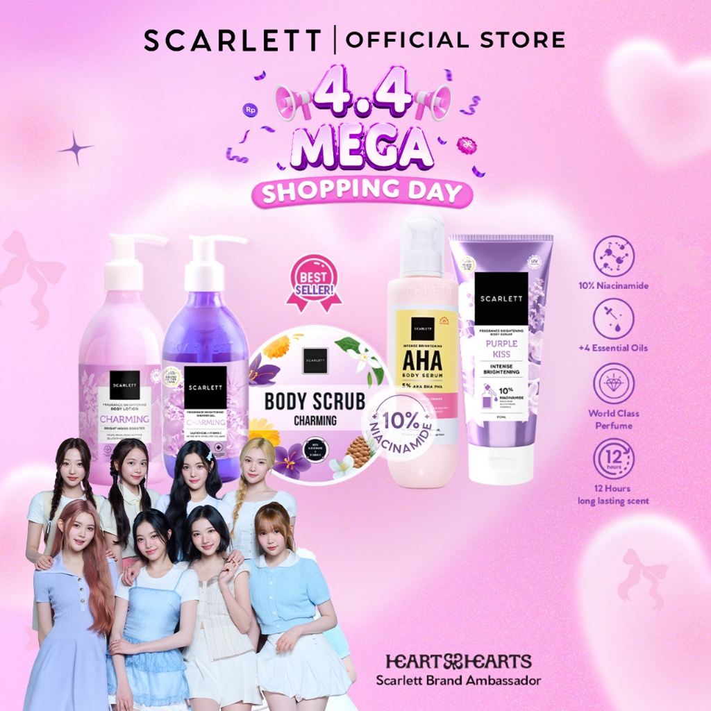 SCARLETT Top Picks Glow Body Care Series 5in1 Body Scrub + Shower Gel/Shower Scrub + Exfoliate + Bod