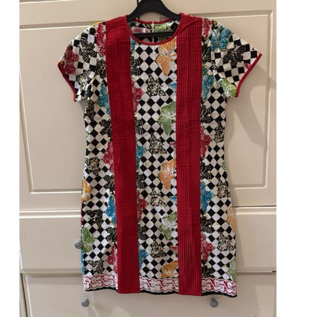 preloved dress — dress batik nona rara merah