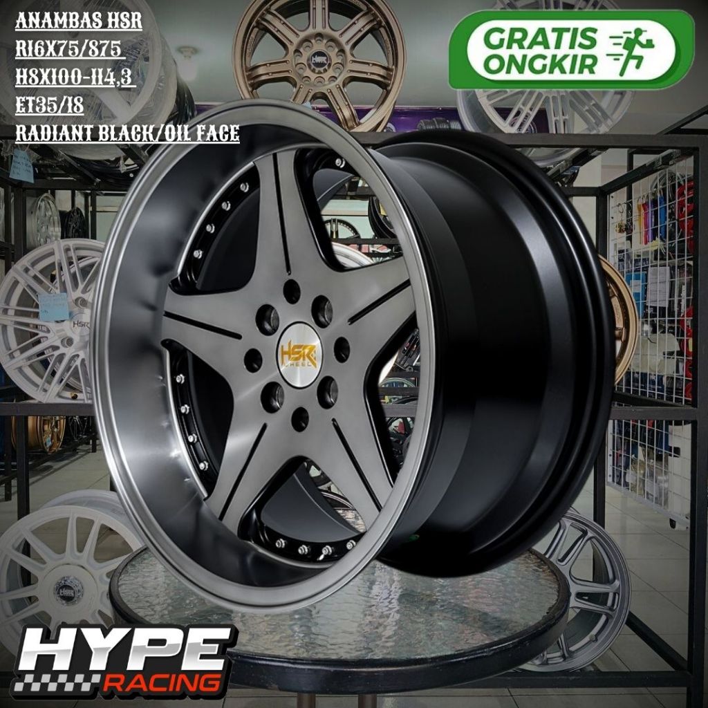 Velg Mobil Model Celong HSR ANAMBAS Ring 16 R16 Lebar 7,5/8,75 Lubang 8 untuk JAZZ , YARIS , FREED