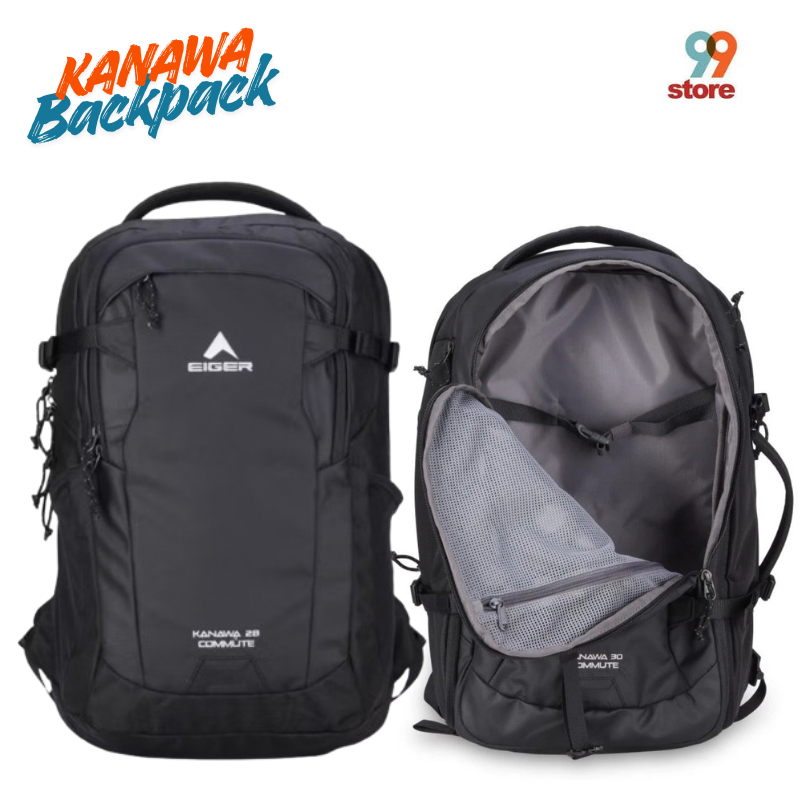 Baru Eger Kanawa Commute 28 1.0 Laptop Backpack Black Tas Punggung Pria Ransel Laptop Expandable USB
