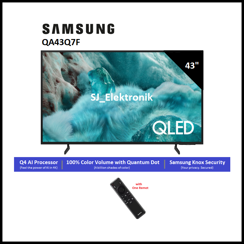 (KHUSUS LUAR KOTA) Samsung 43Q7F / QA43Q7F QLED Q7F 4K Vision AI Smart TV 43 Inch QA43Q7FAAKXXD