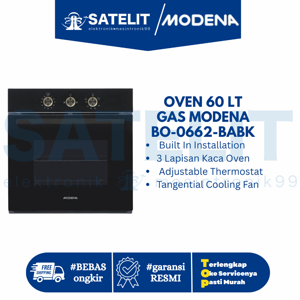 OVEN GAS 60 L MODENA BO-0662-BABK – Kokoh, Kapas Besar & Masak Lebih Cepat