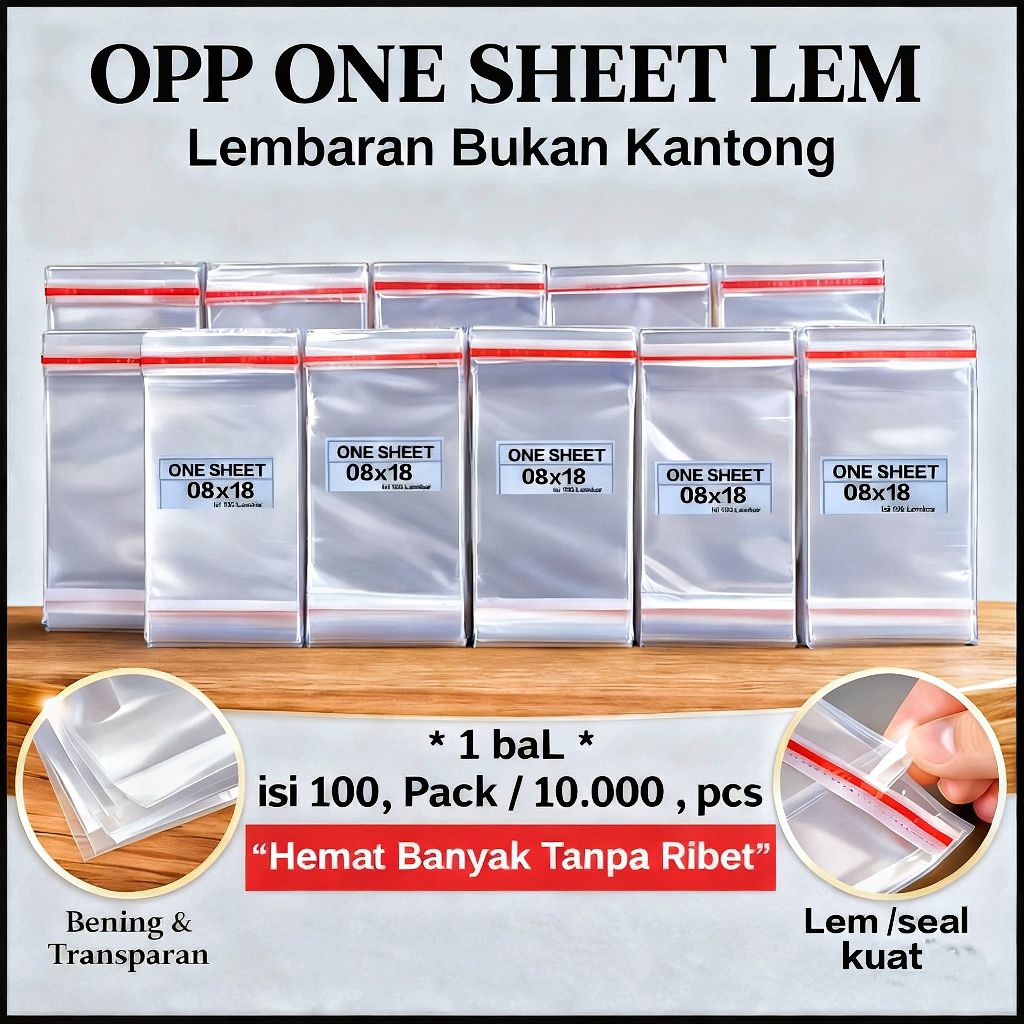 Plastik Risol | OPP One Sheet - 100.pack (10.000 Lembar) Bening Mengkilap