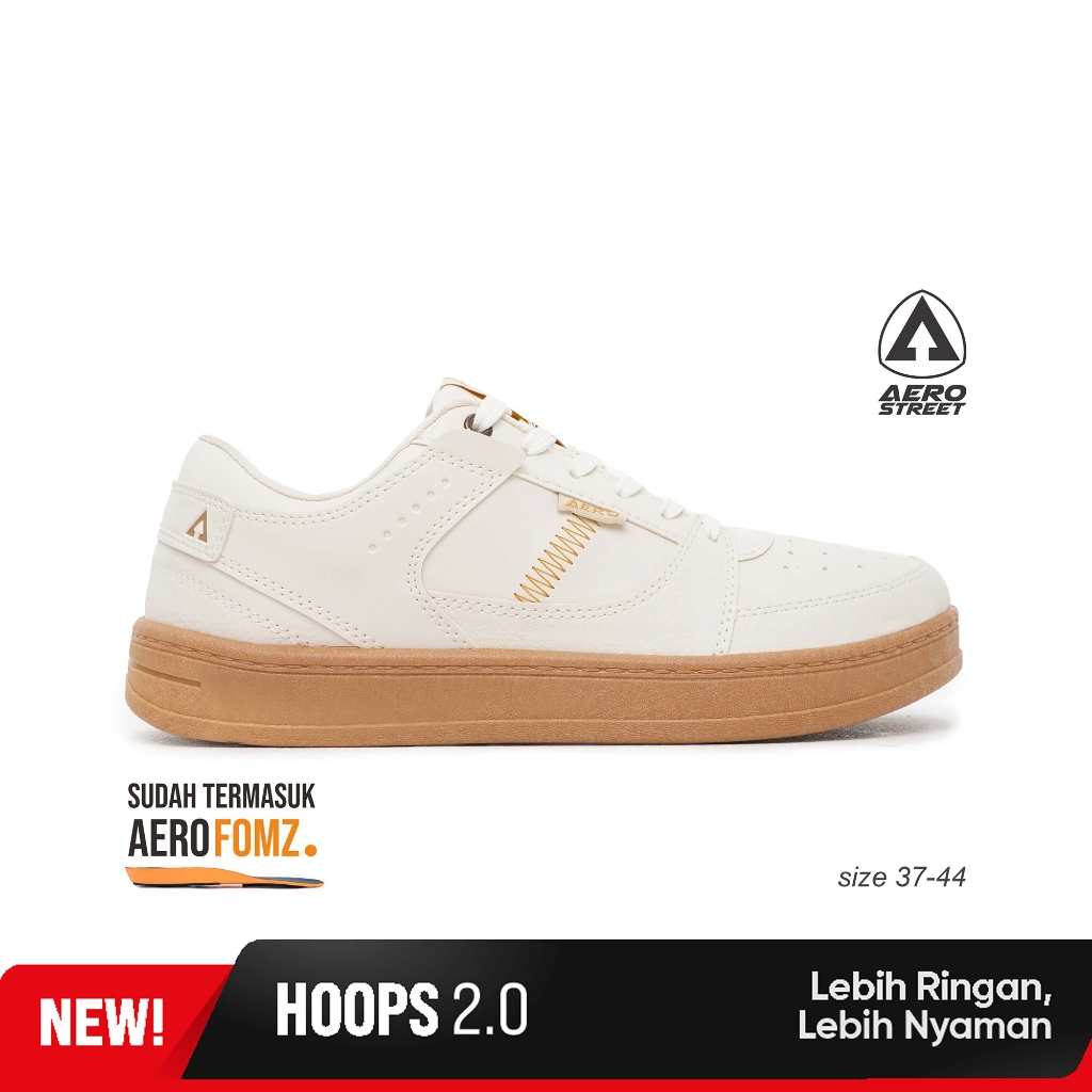 Aerostreet 37-44 Hoops Low 2.0 Gum - Sepatu Sneakers Casual