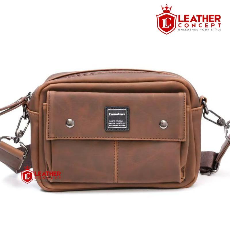 Leather Concept RAMOS-CH Tas Pria Leather Concept Premium Sling Bag Kulit Coklat | Tas Selempang Pri