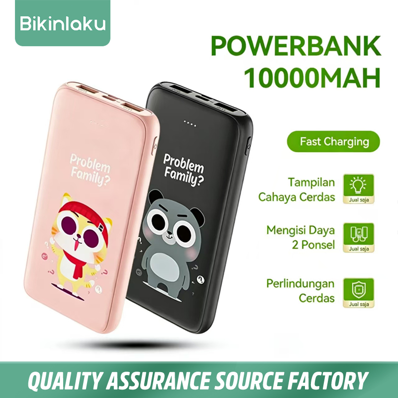 bikinlaku PT62 Powerbank 10000 mAh Fast Charging Murah Mini Original Dual Output Dual Input - Garans