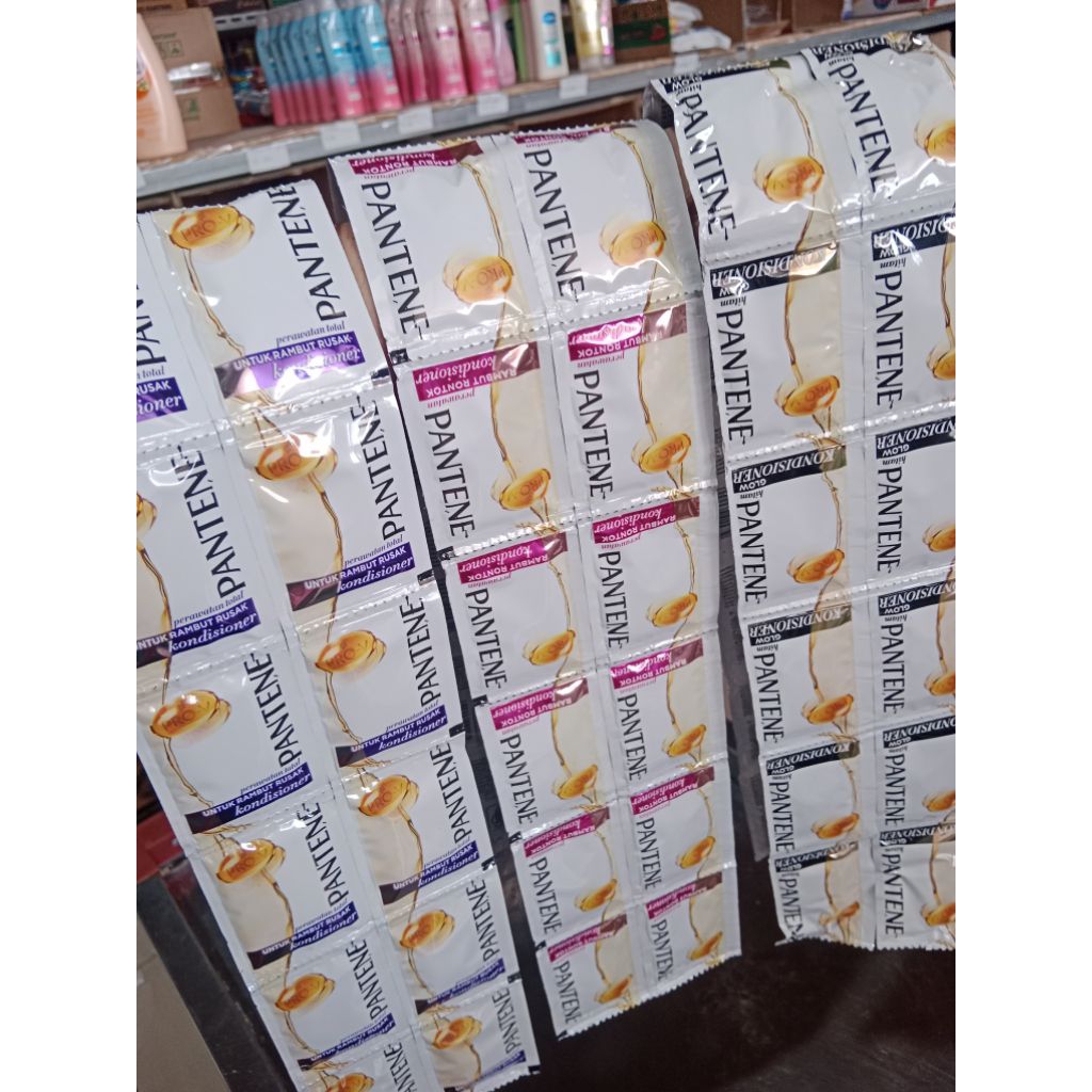 1 renceng Shampoo & Conditioner Pantene Rambut Rusak - Anti Rontok, Melembutkan, Anti Ketombe