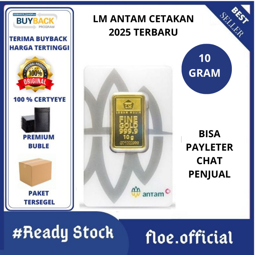 Logam mulia Antam 10 gram Certieye Terbaru Bisa Pyleter