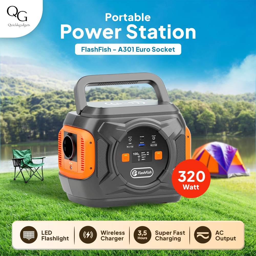 Power Station Portable Flashfish A301 Solar Cell Tenaga Surya