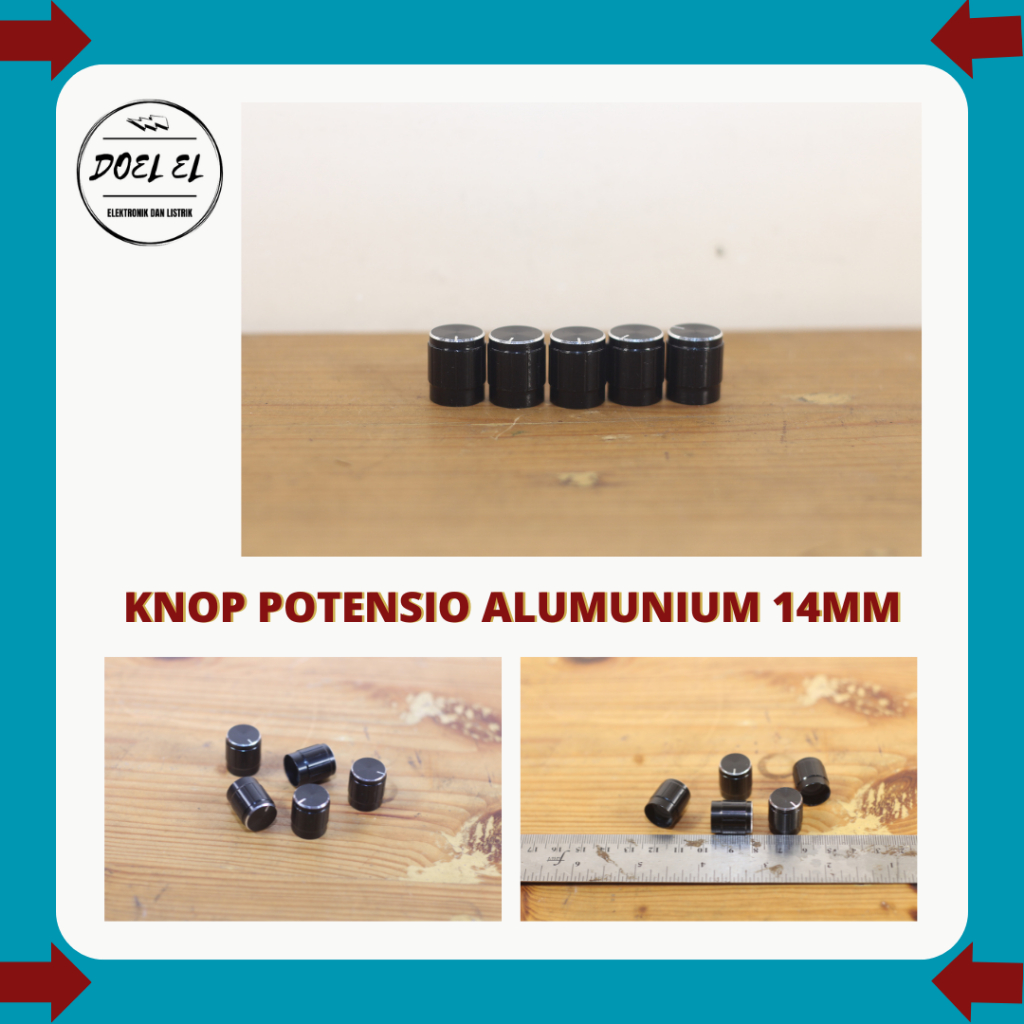 KNOP POTENSIO KNOB POTENSIO ALUMUNIUM 14MM HITAM