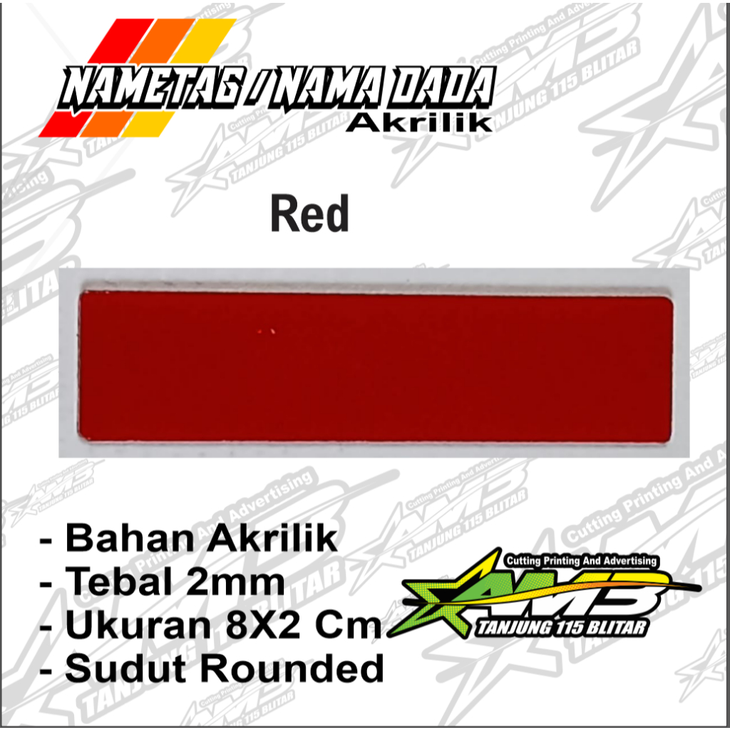 nametag/ nama dada/ papan nama akrilik polos