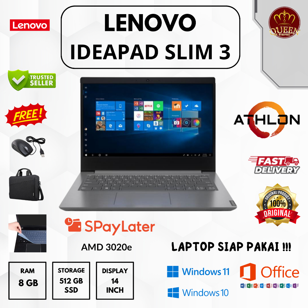 LENOVO IDEAPAD SLIM 3 | AMD 3020E | 8GB RAM | SSD 512GB | 14 INCH