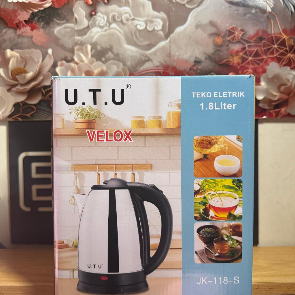 ORIGINAL TEKO LISTRIK STAINLESS STEEL UTU TEKO LISTRIK U.T.U VELOX 1.8 LITER