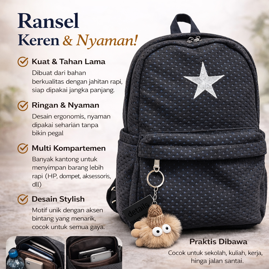 Tas Ransel Backpack Model Terbaru Bisa Untuk Sekolah Dan Kuliah