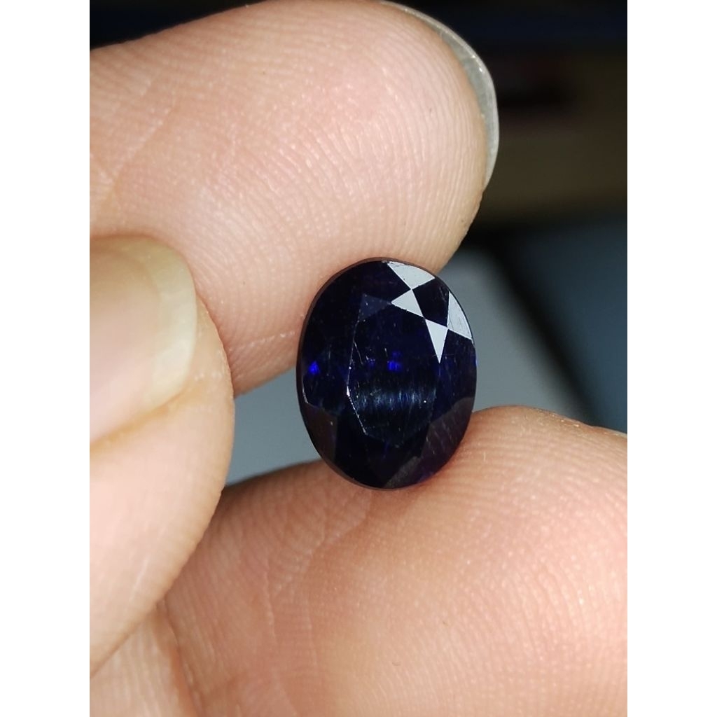 Natural Blue Sapphire Air Srilanka Memo 9 x 7 x 5.5 mm 2.05 Ct Iolite Violetish Biru Super Oval Cutt