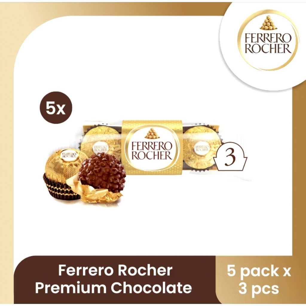 FERRERO ROCHER T3 ISI 3 PCS COKLAT/PACK PREMIUM COKLAT HALAL