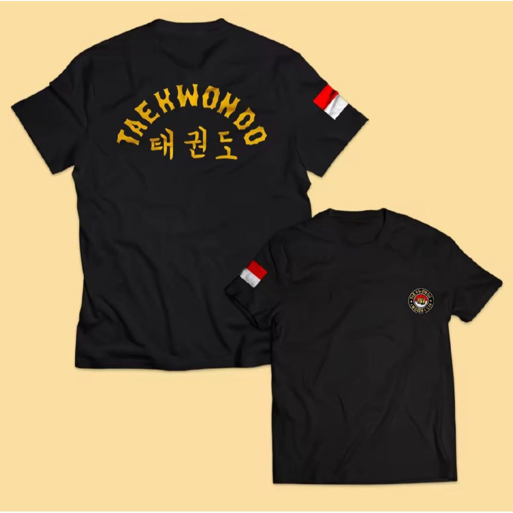 KAOS TAEKWONDO MOTIF TULISAN KOREA KUNING