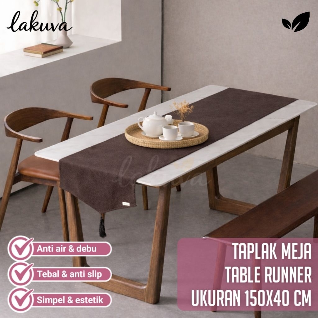 Lakuva - TAPLAK MEJA TABLE RUNNER 150X40 CM - TAPLAK POLOS - TAPLAK PREMIUM - TAPLAK MEJA  ESTETIK