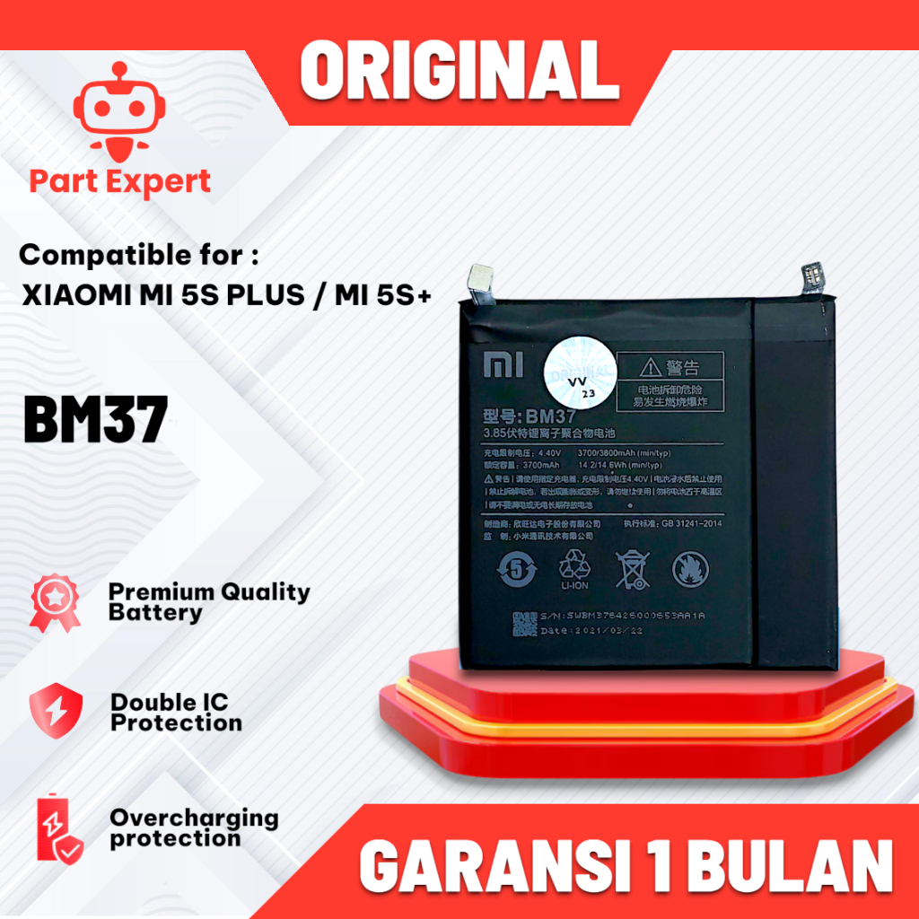 BATERAI XIAOMI BM37 MI 5S PLUS/MI 5S+ ORIGINAL